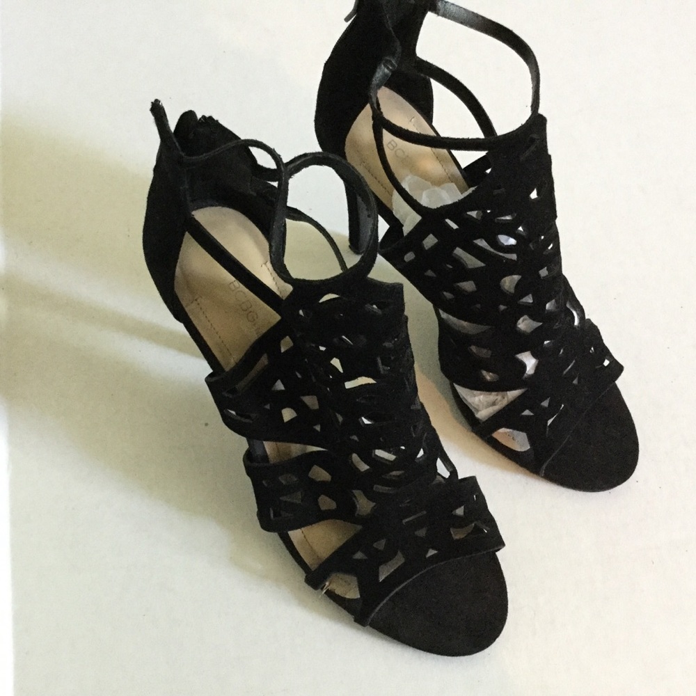 BCBG Generation Black Suede Heals Sexy!